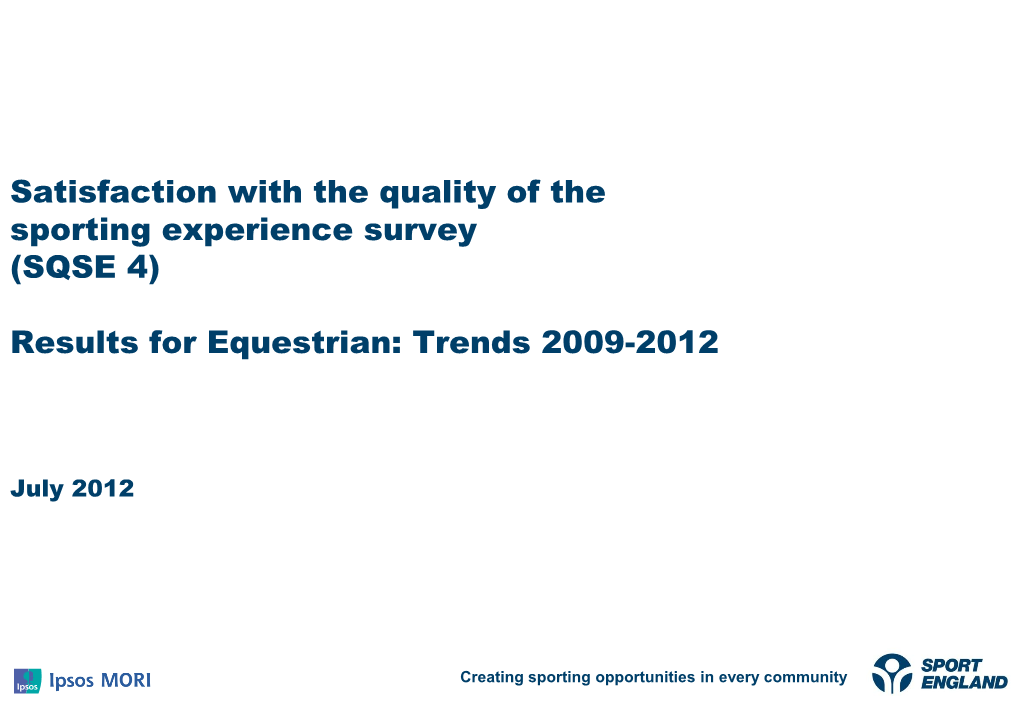 Equestrian: Trends 2009-2012