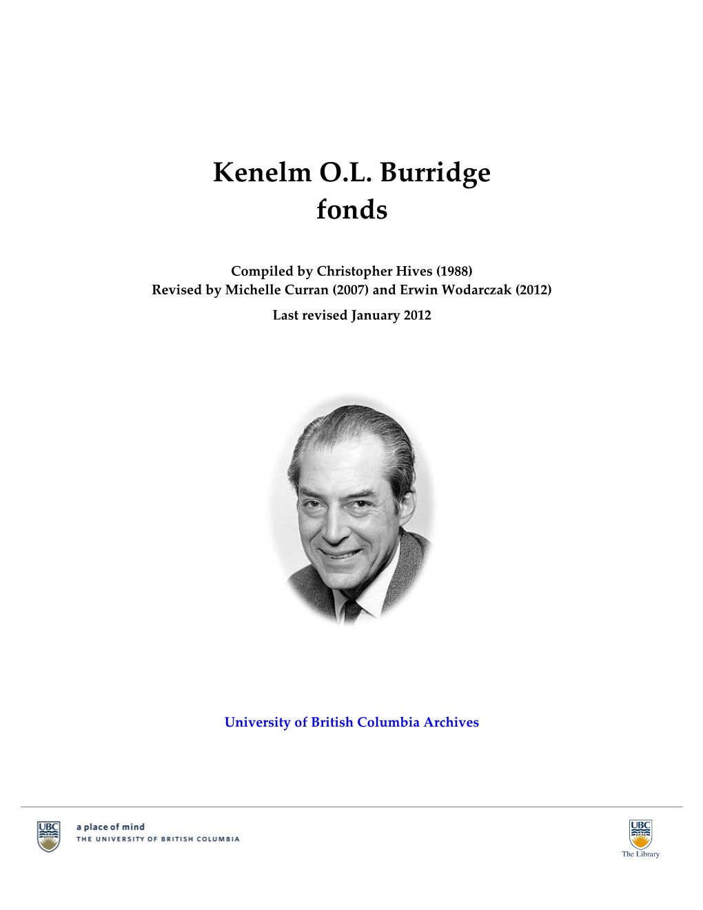 Kenelm O.L. Burridge Fonds