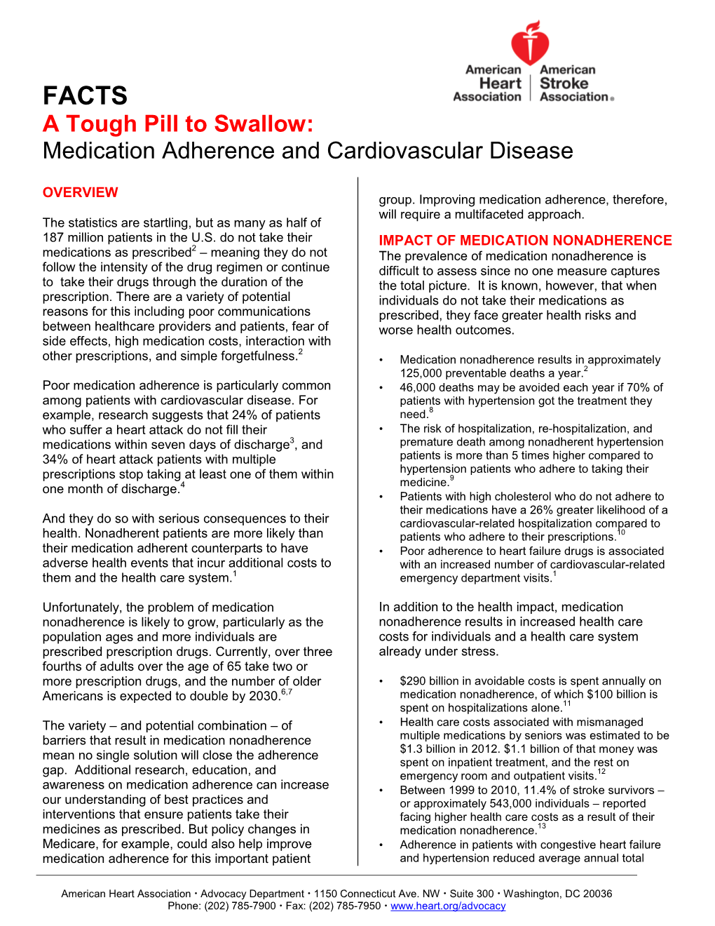 FACTS a Tough Pill to Swallow: Medication Adherence and Cardiovascular Disease