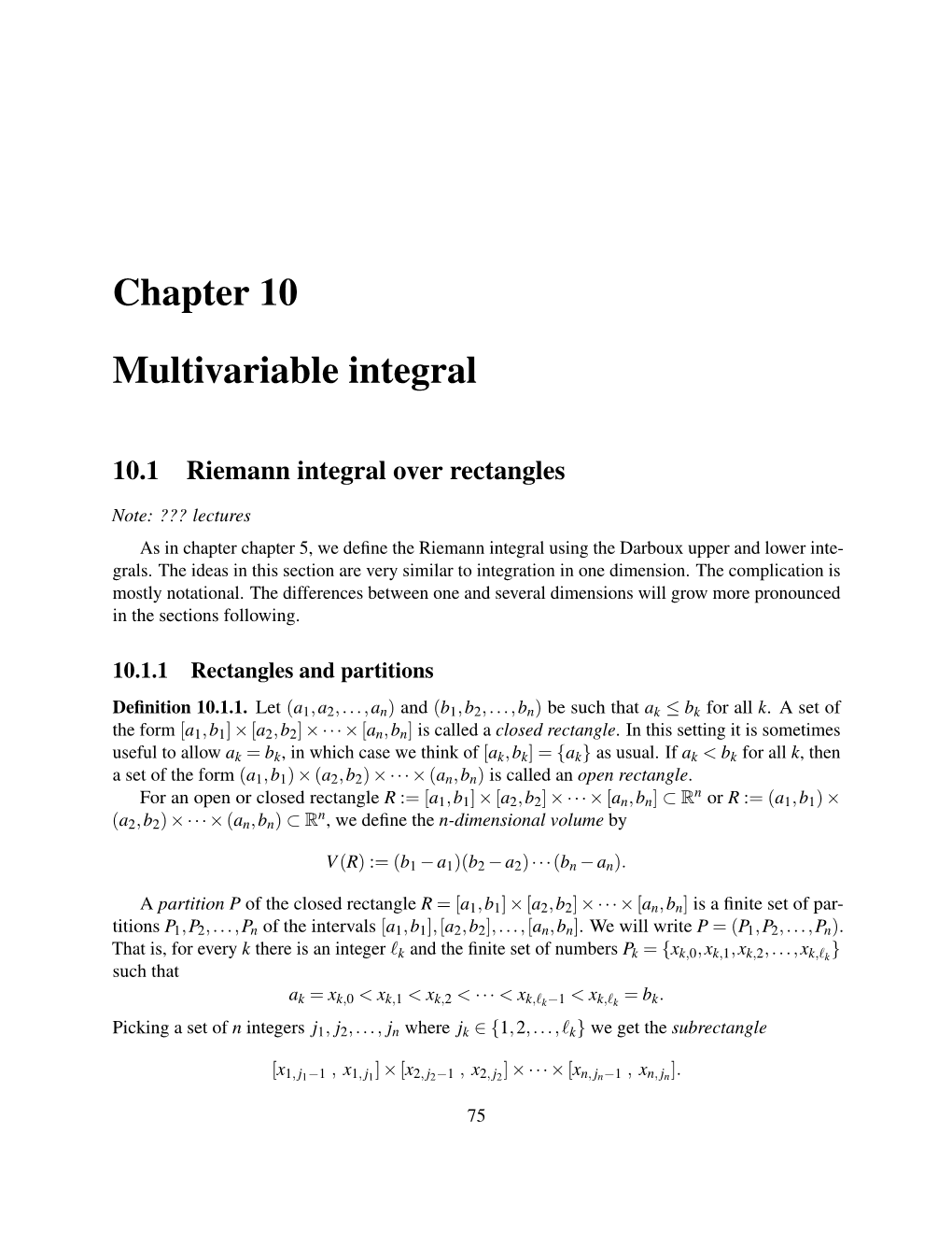 Chapter 10 Multivariable Integral