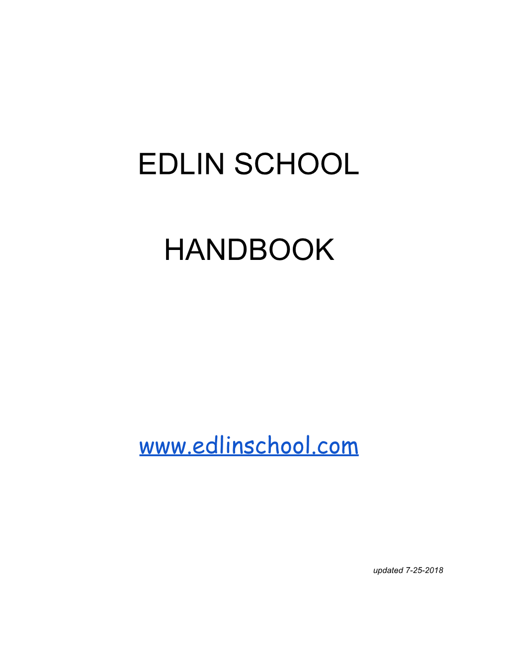 Edlin School Handbook