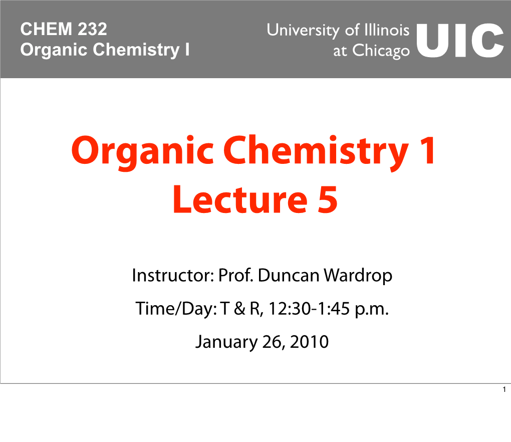 Chem 232 Lecture 5