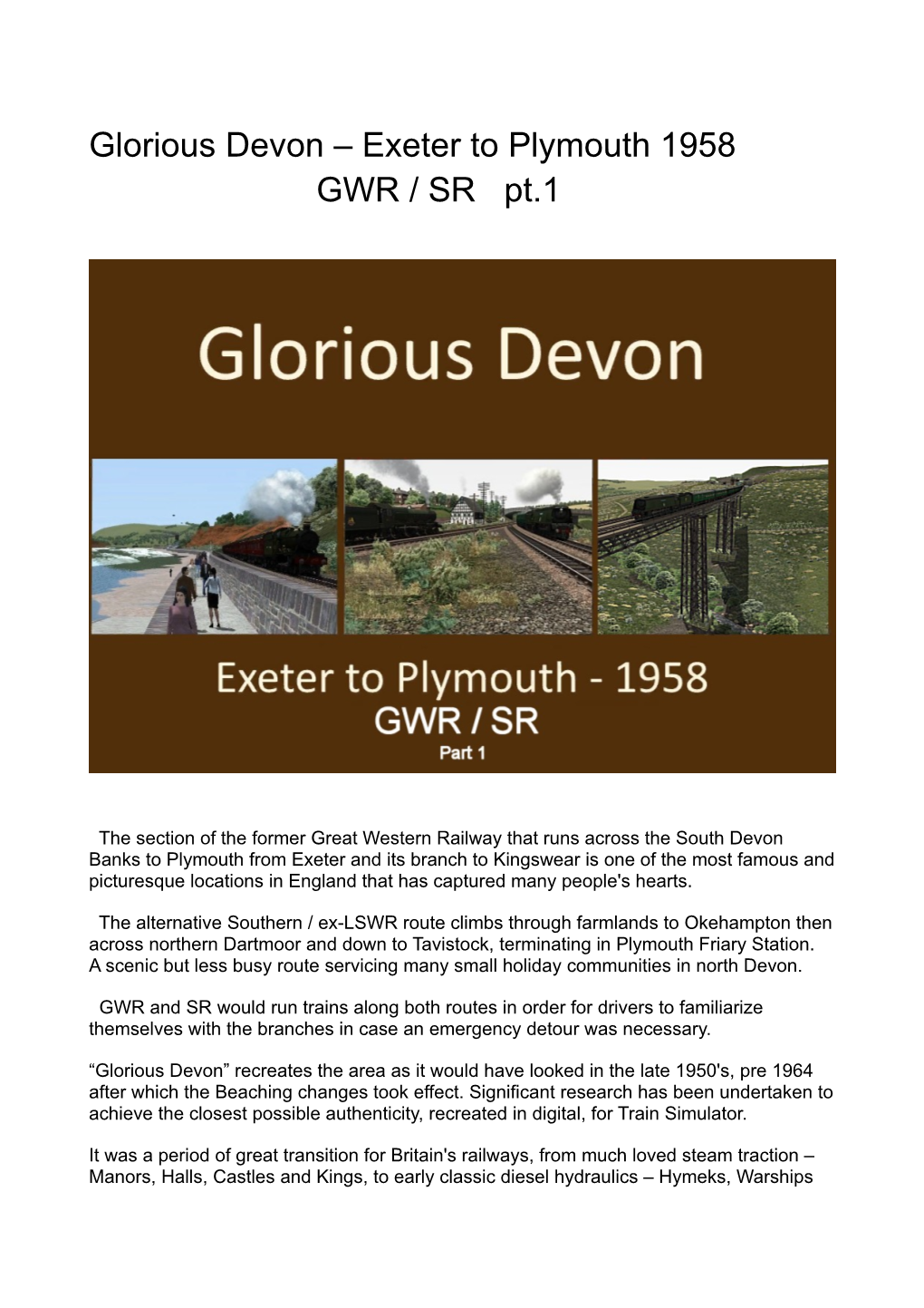 Glorious Devon – Exeter to Plymouth 1958 GWR / SR Pt.1