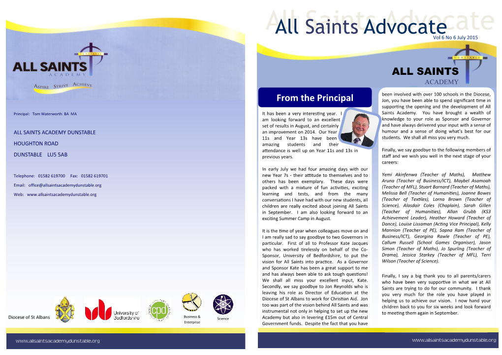 Saints Advocate Advocate Vol 6 No 6 July 2015