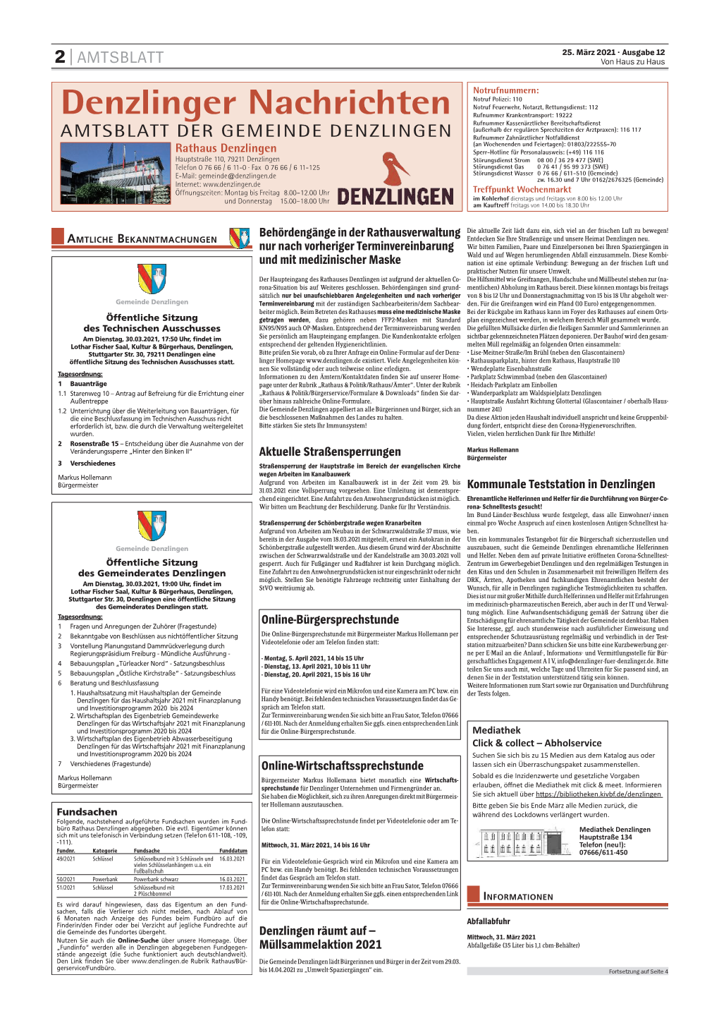 AMTSBLATT Von Haus Zu Haus