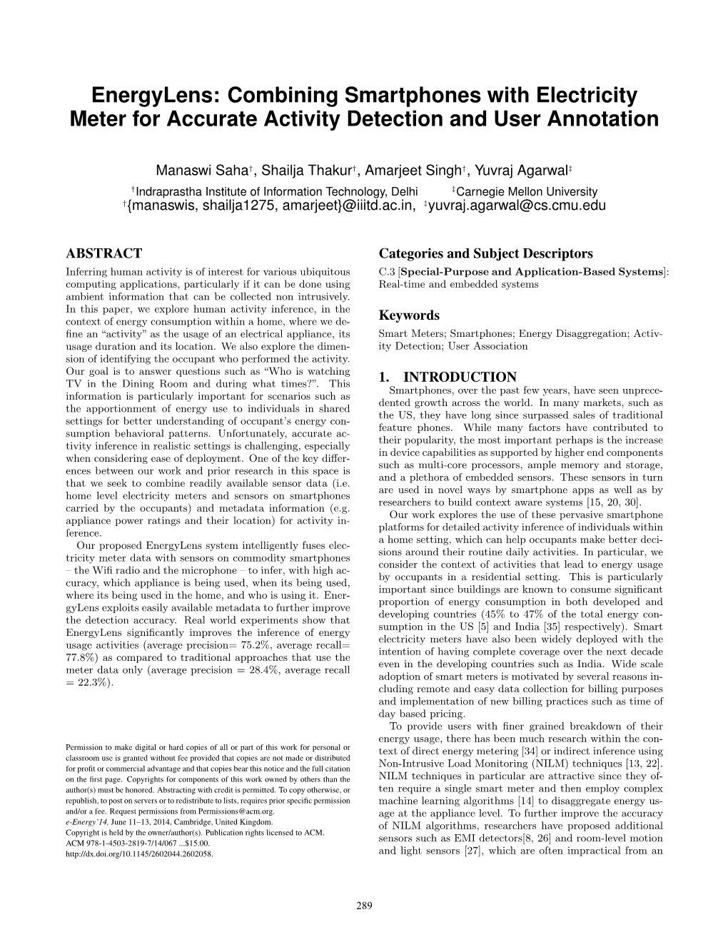 Energylens: Combining Smartphones with Electricity Meter for Accurate Activity Detection and User Annotation