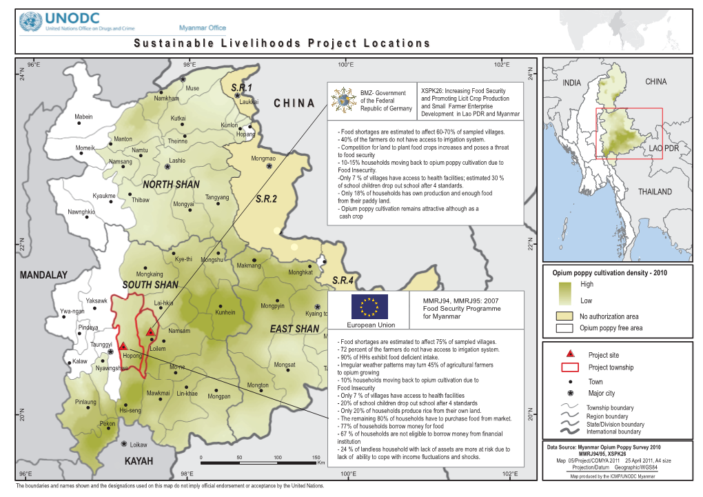 Sustainable Livelihoods Project Locations CHINA