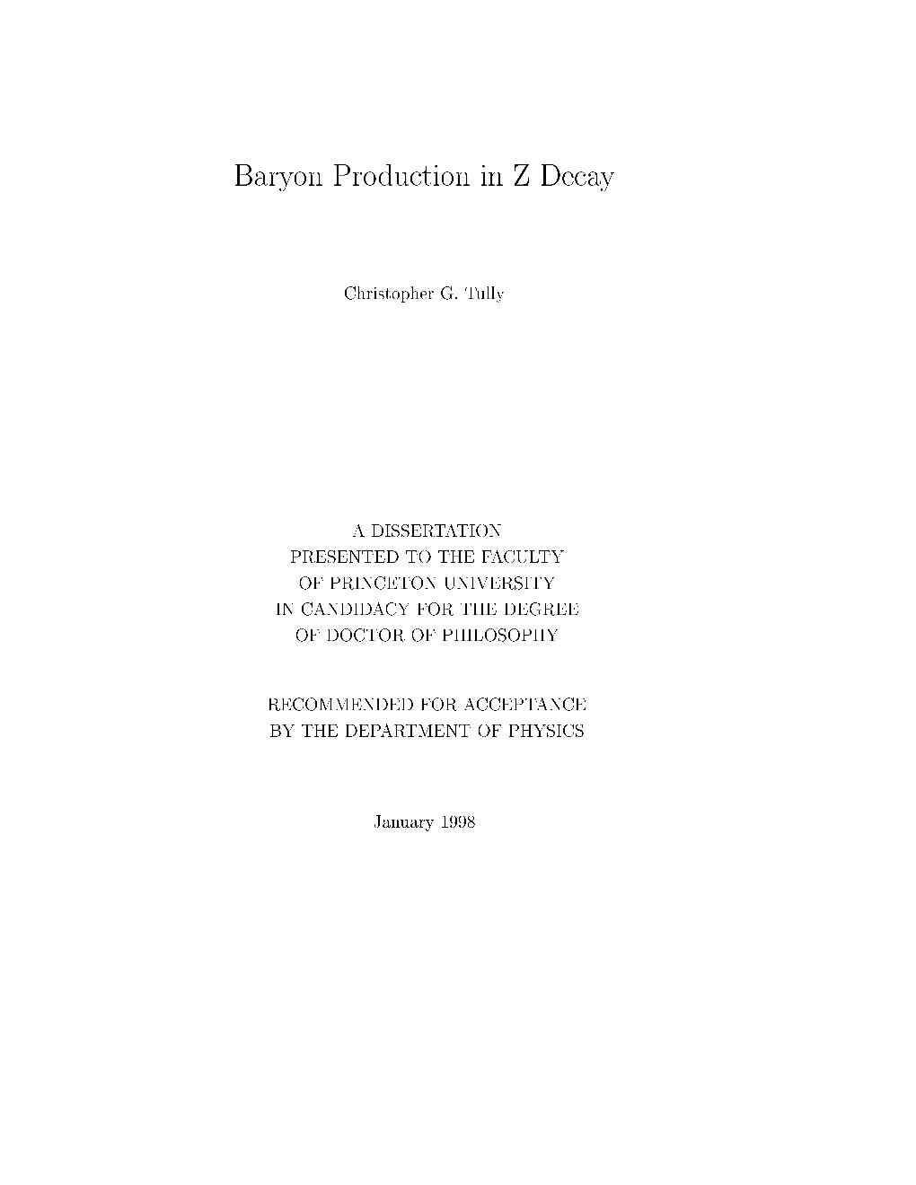 Baryon Production in Z Decay