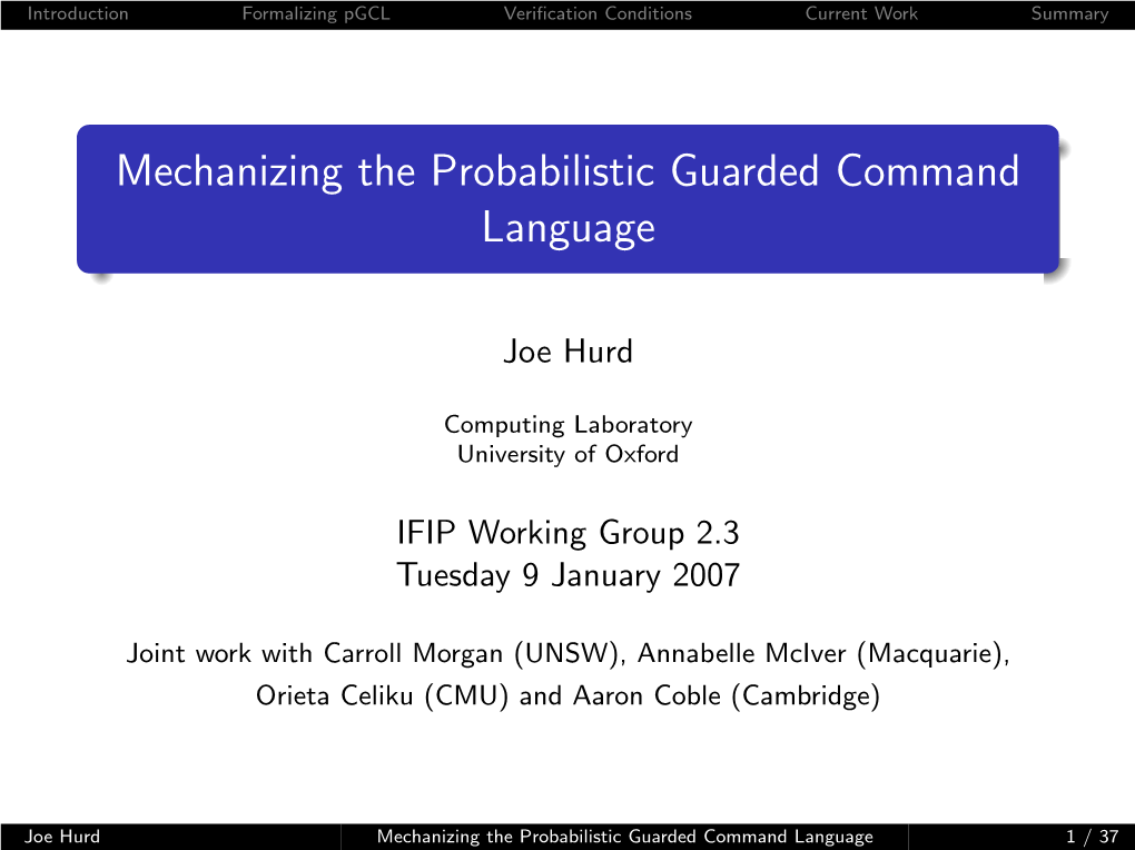 Mechanizing the Probabilistic Guarded Command Language