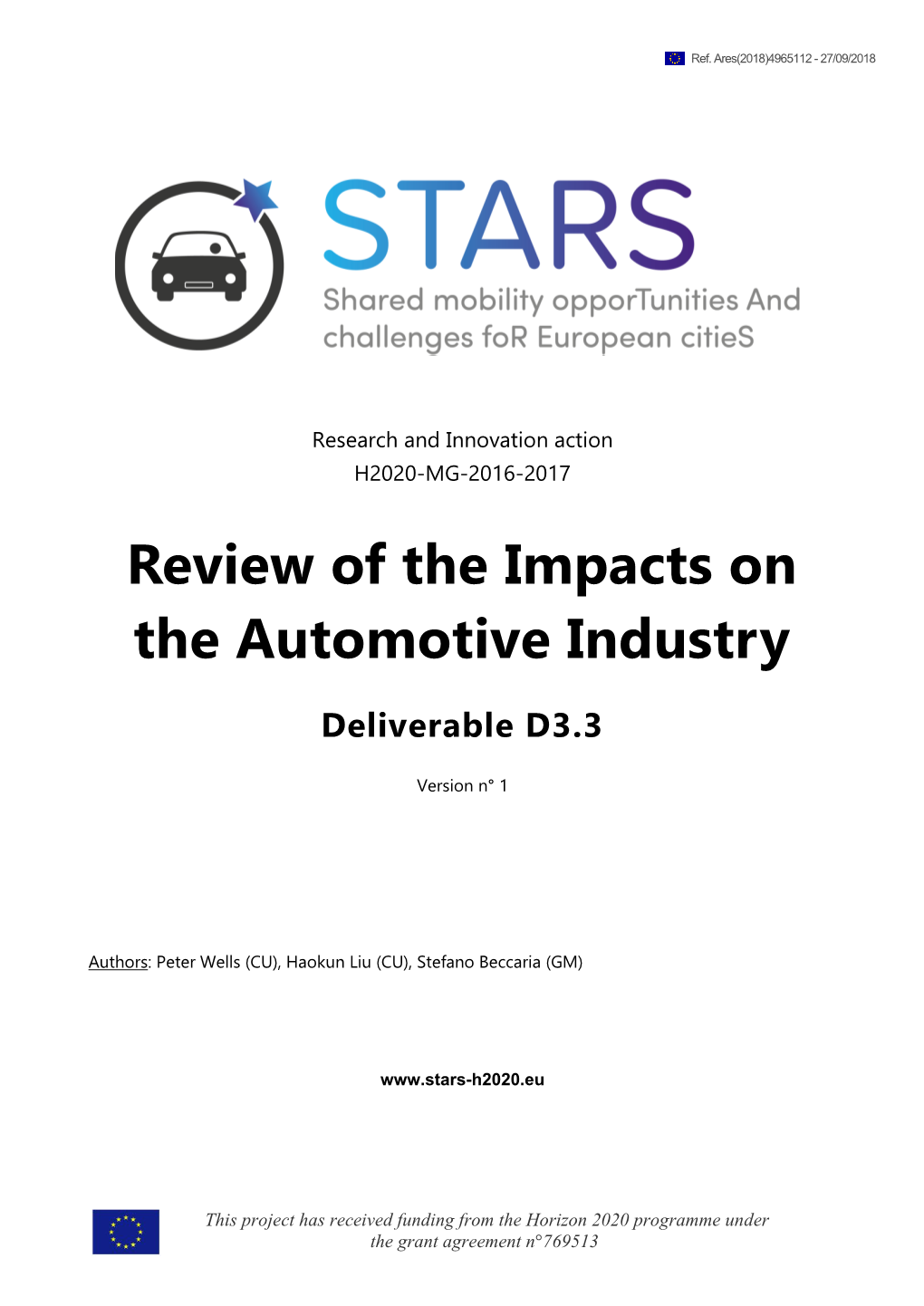 2.3 Car Sharing and End of Life Vehicles