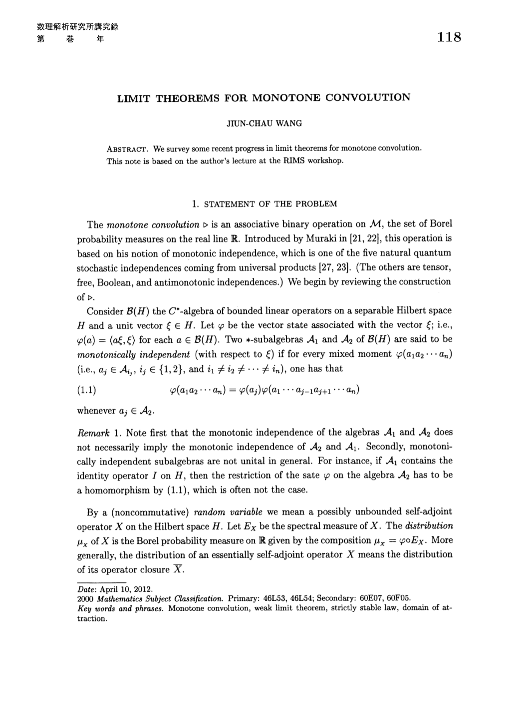 Limit Theorems for Monotone Convolution