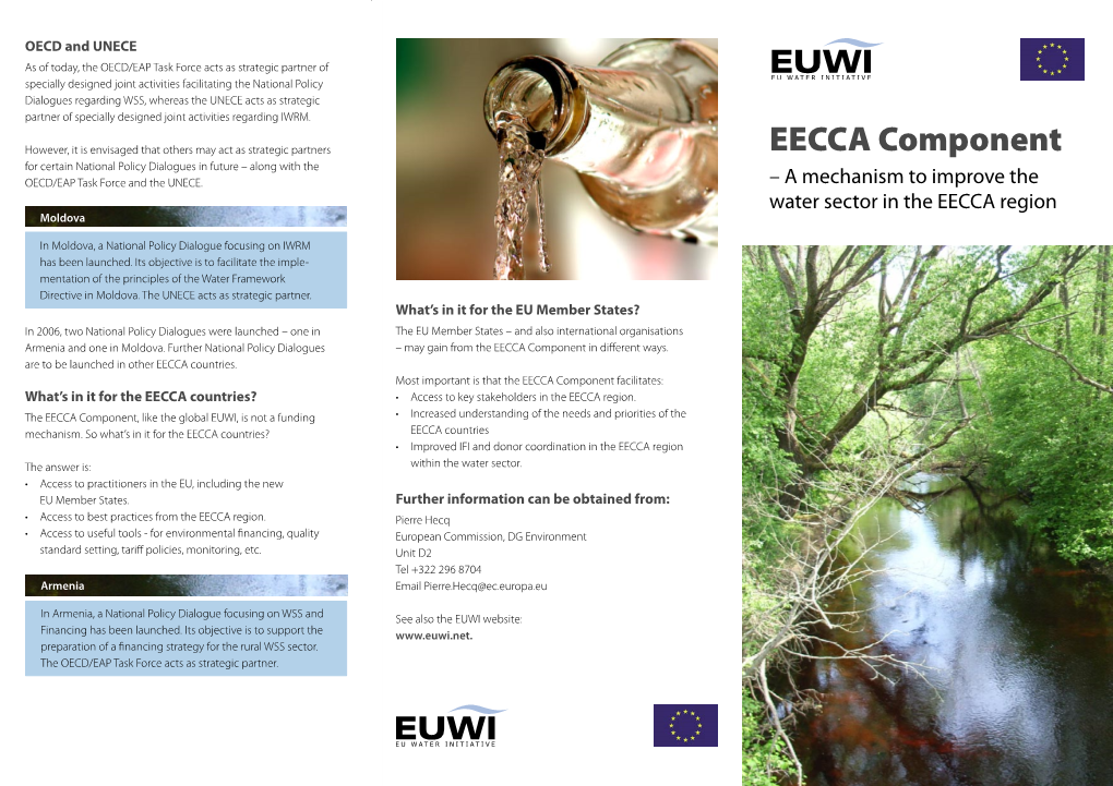 EECCA Component for Certain National Policy Dialogues in Future – Along with the OECD/EAP Task Force and the UNECE