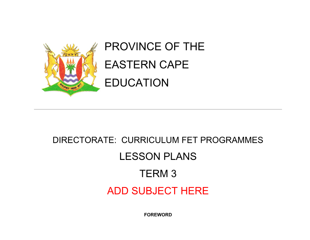 Directorate: Curriculum Fet Programmes s2