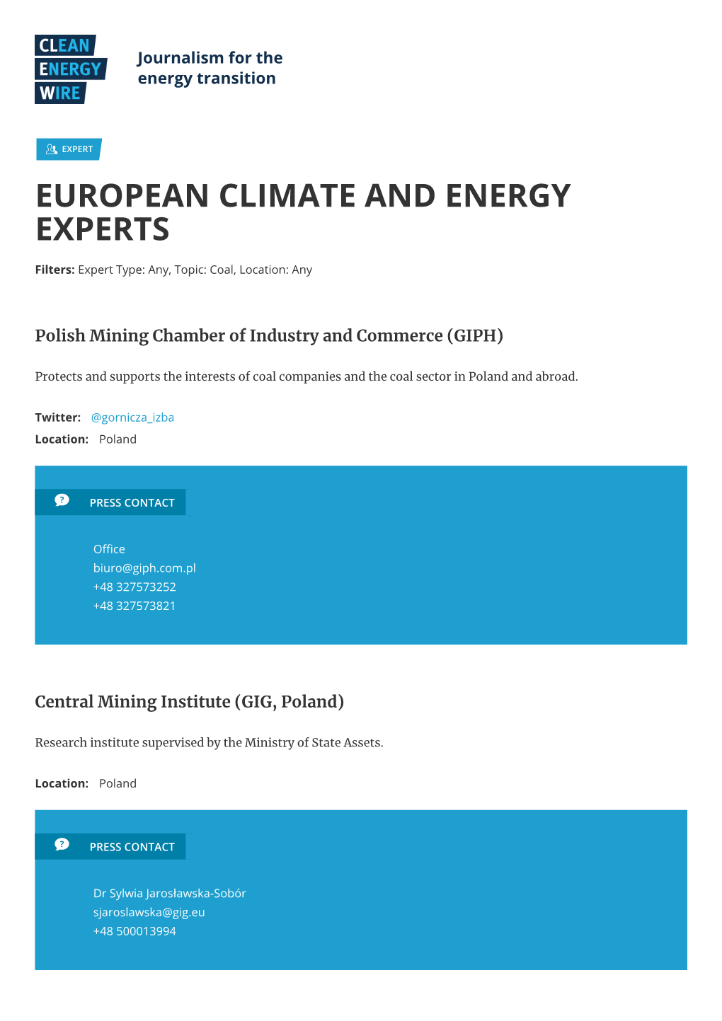 European Climate and Energy Experts