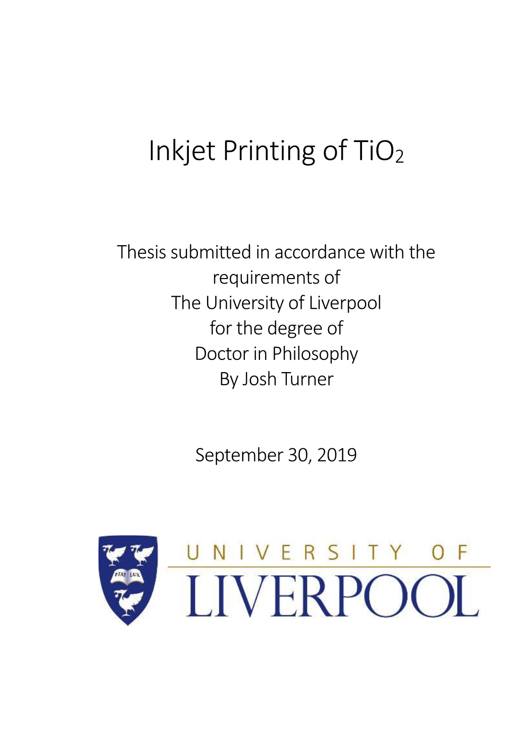 Inkjet Printing of Tio2