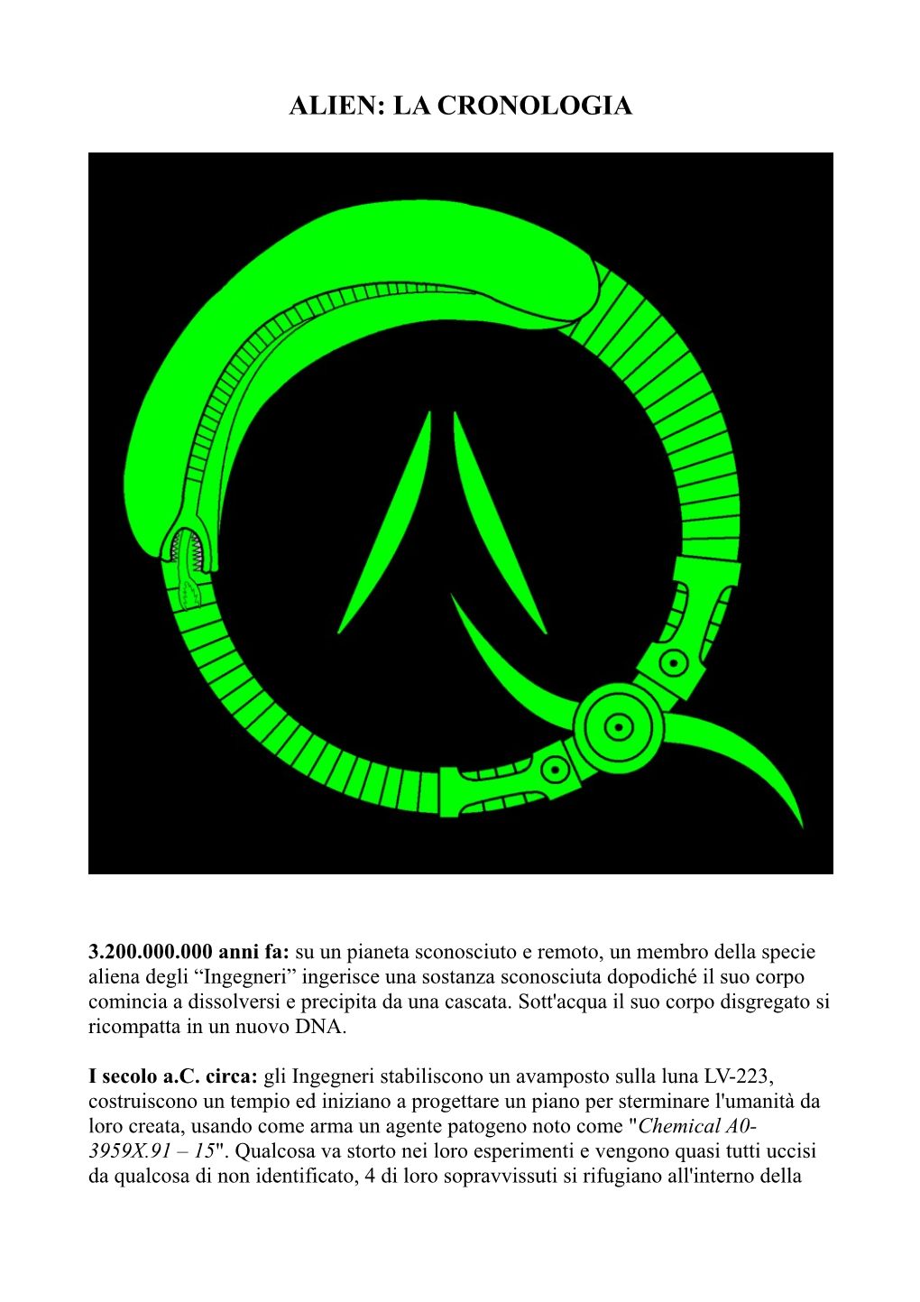 Alien: La Cronologia