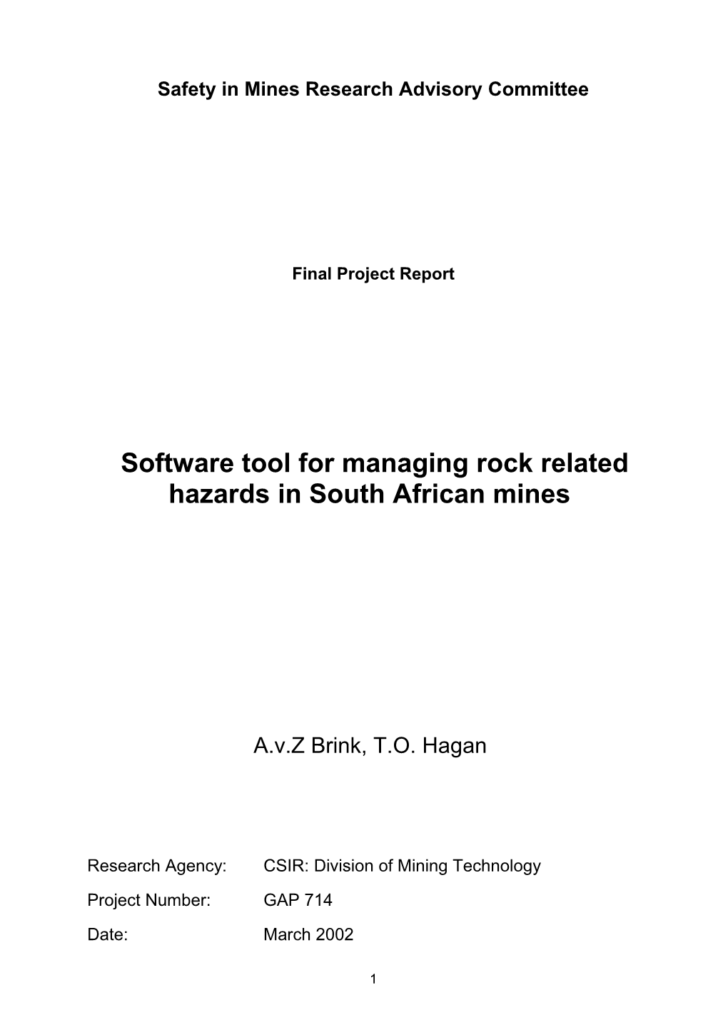 Safety in Mines Research Advisory Committee