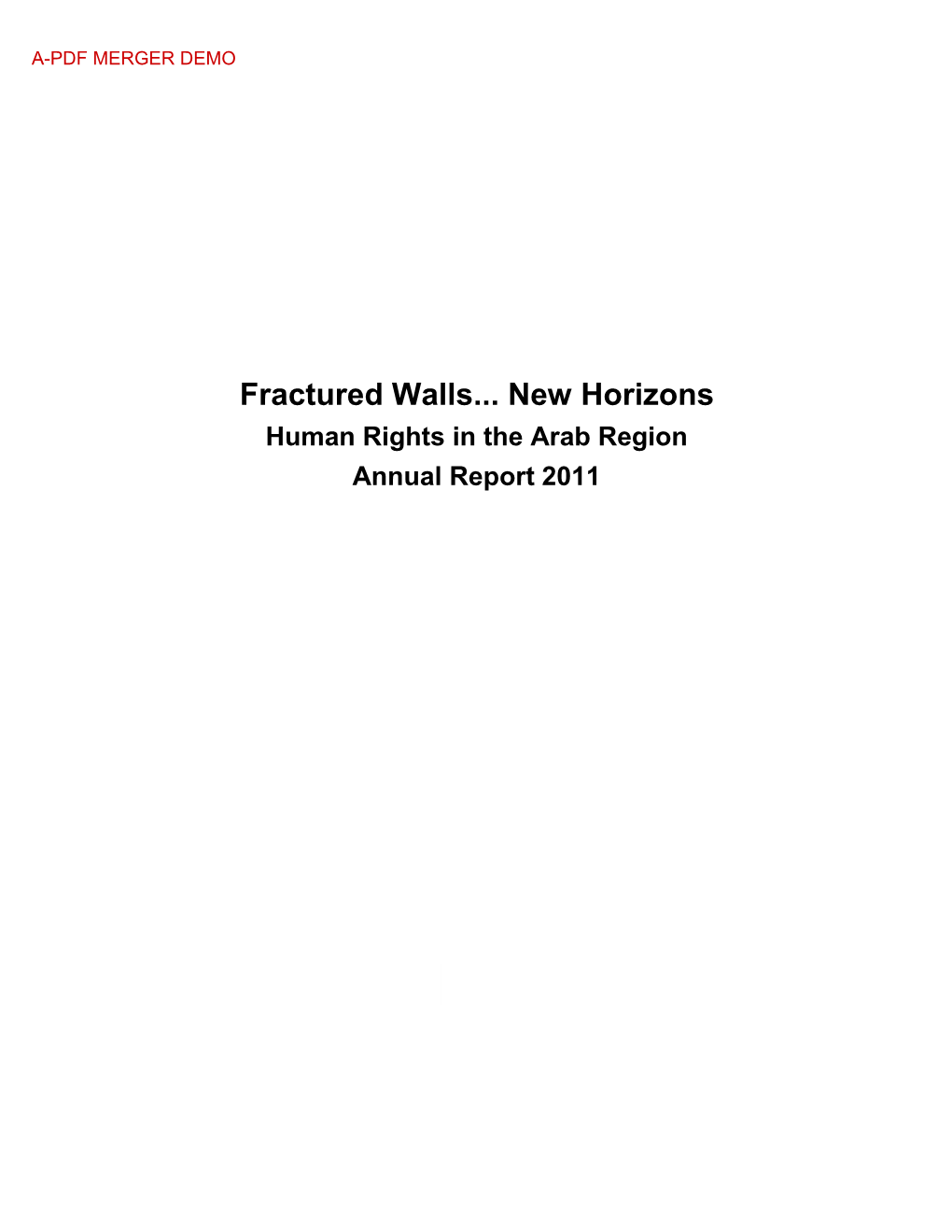 Fractured Walls... New Horizons: Human Rights in the Arab Region