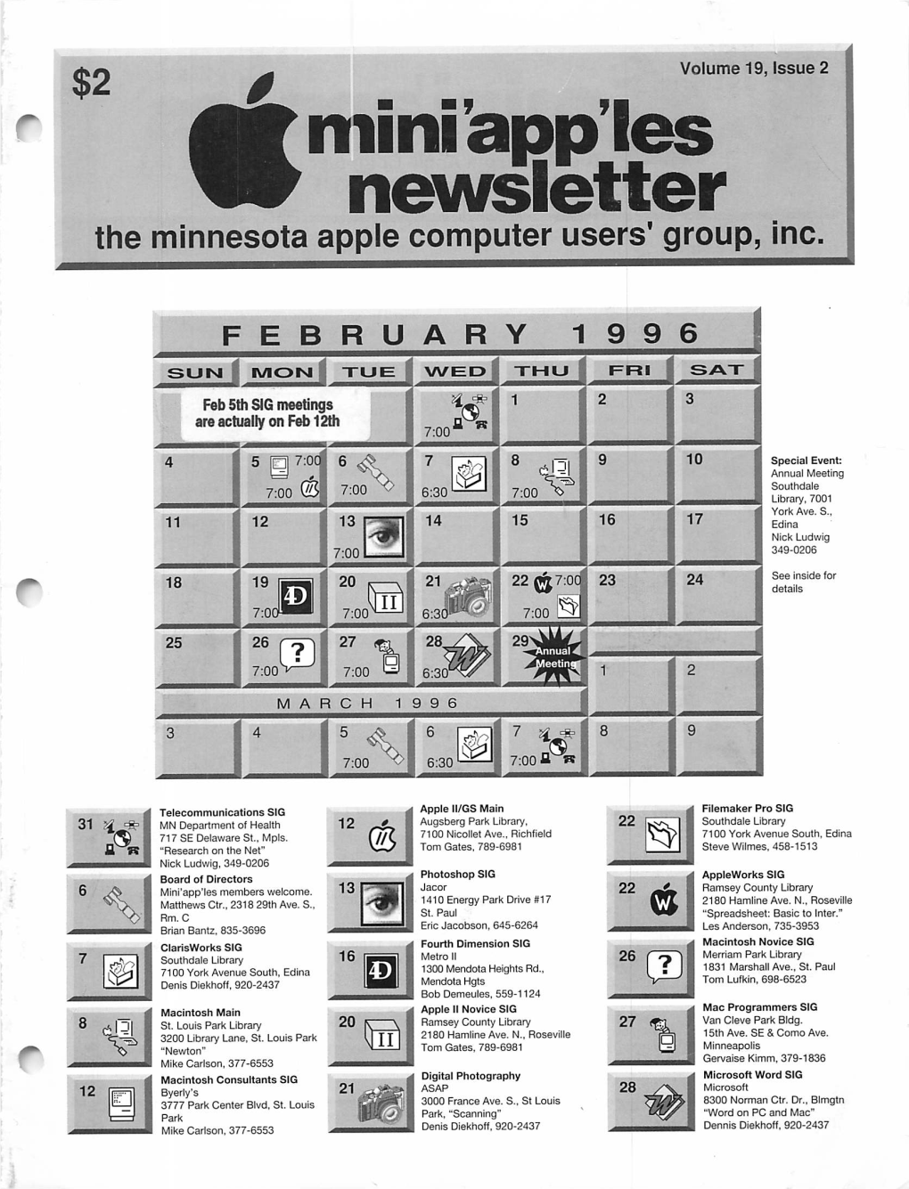 Mini'apples Newsletter the Minnesota Apple Computer Users' Group, Inc