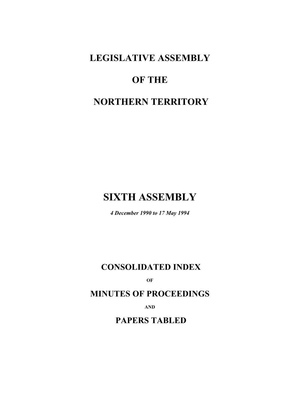 Sixth Assembly