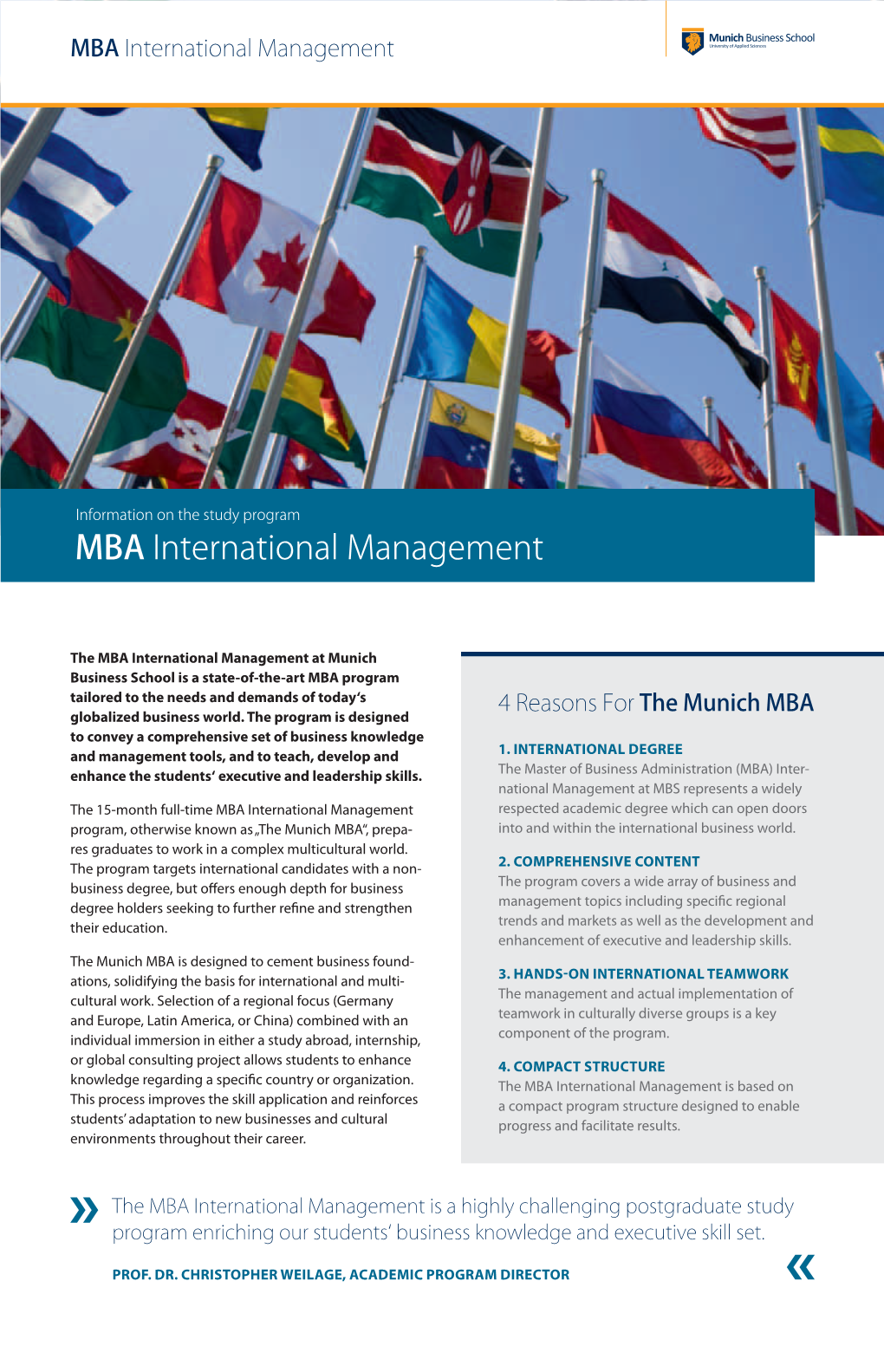 MBA International Management University of Applied Sciences