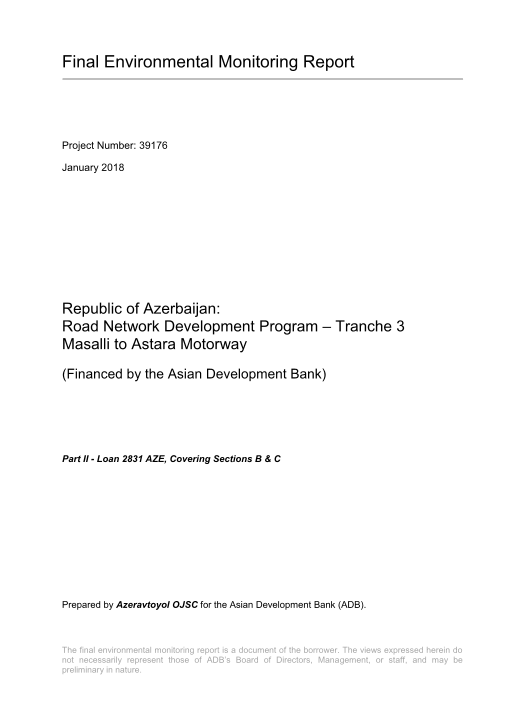 Bi-Annual Environmental Monitoring Report