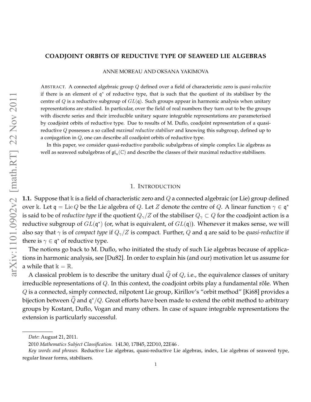 Coadjoint Orbits of Reductive Type of Seaweed Lie Algebras