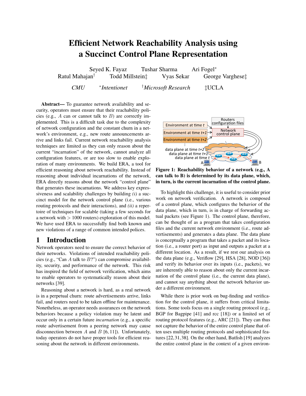 Efficient Network Reachability Analysis Using a Succinct Control Plane Representation