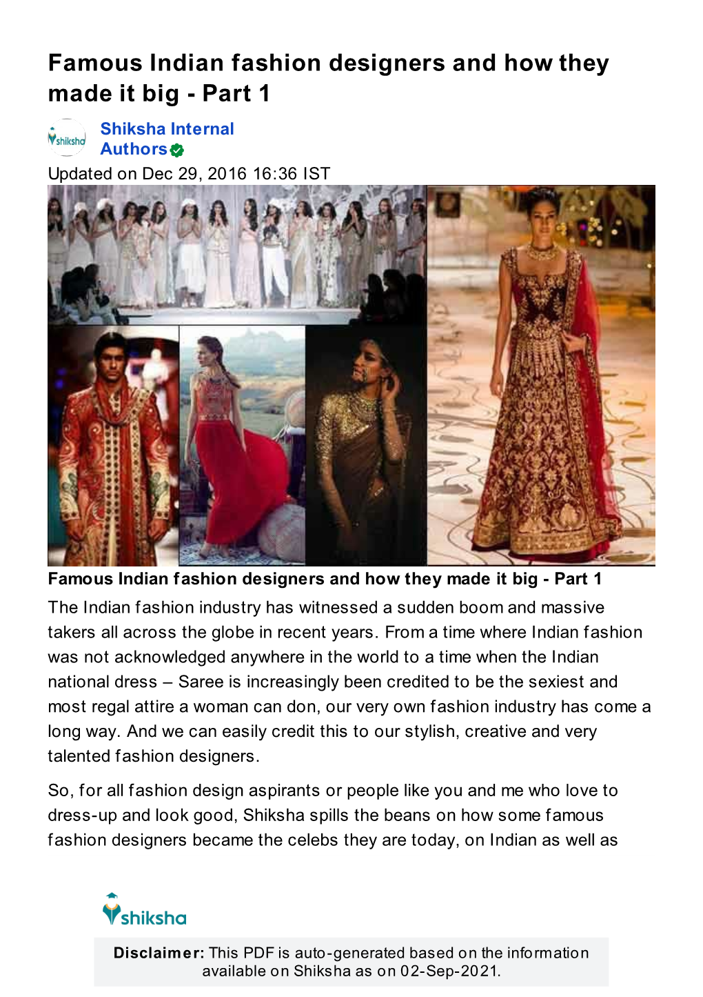 Famous Indian Fashion Designers and How They Made It Big- Part 1 | Shiksha