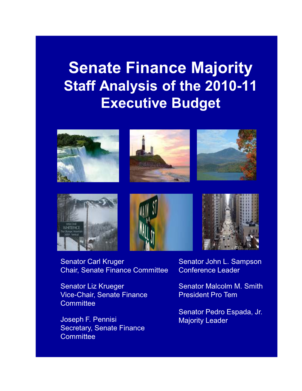 Senate Finance Majority Staff Analysis of the 2010-11 Executive Budget