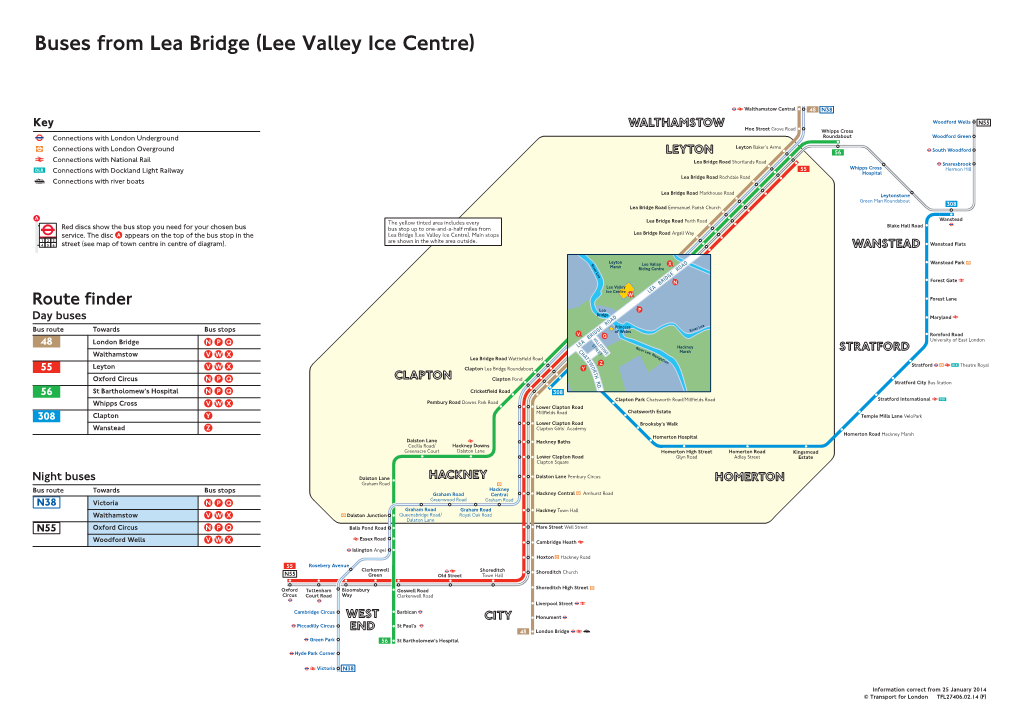 Buses from Lea Bridge (Lee Valley Ice Centre)