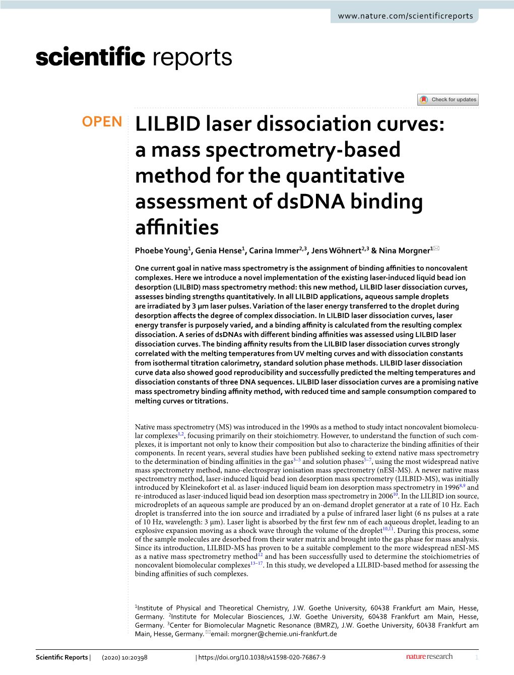 LILBID Laser Dissociation Curves: a Mass Spectrometry-Based Method