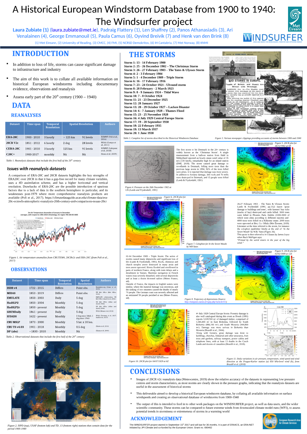 Introduction Data Conclusions the Storms