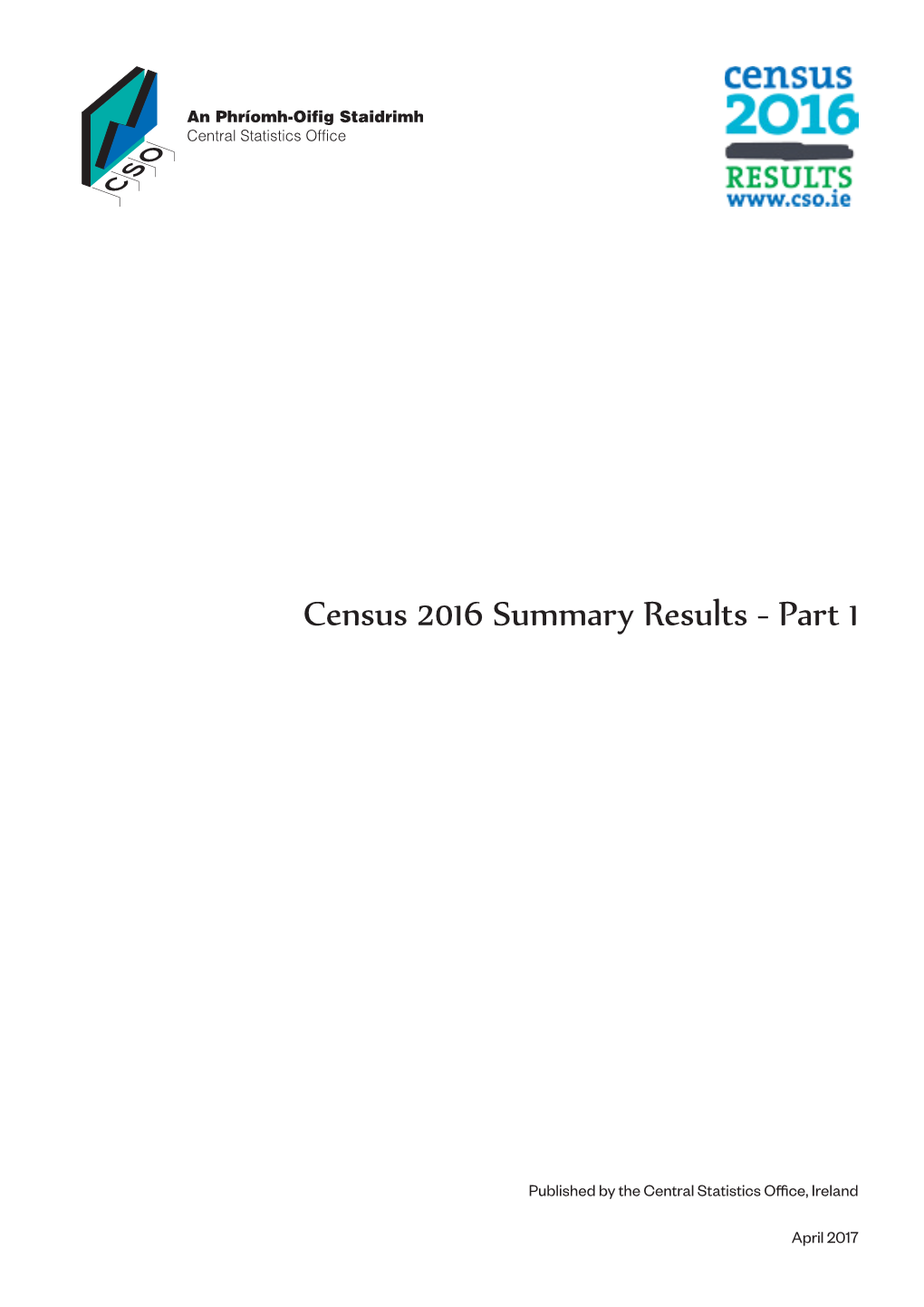 Census 2016 Summary Results - Part 1
