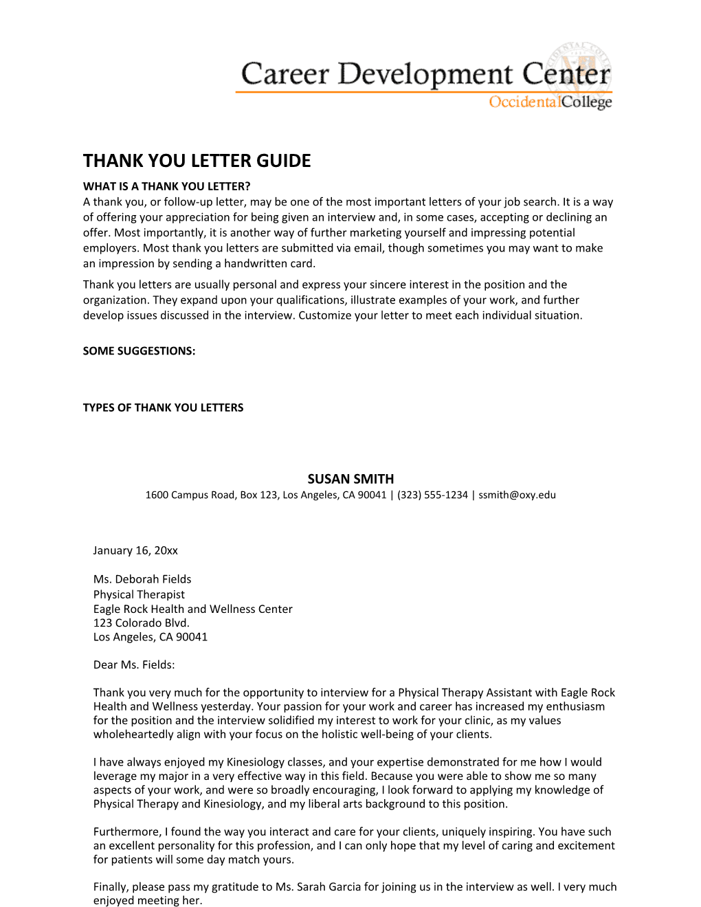 Thank You Letter Guide