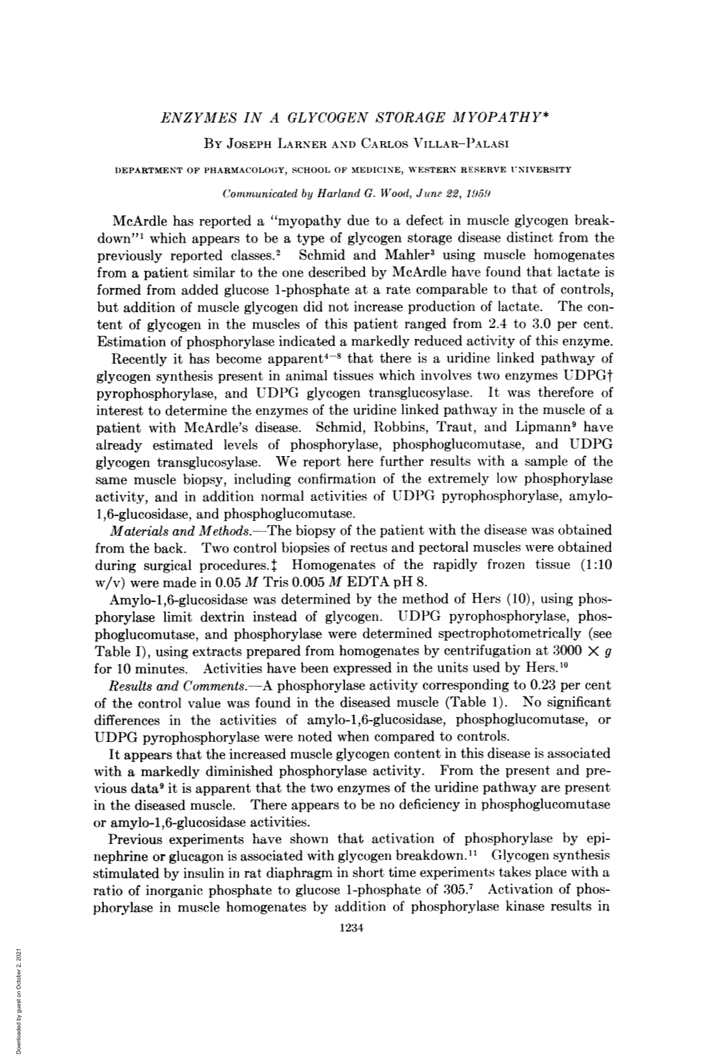 Already Estimated Levels of Phosphorylase, Phosphoglucomutase, and UDPG Glycogen Transglucosylase