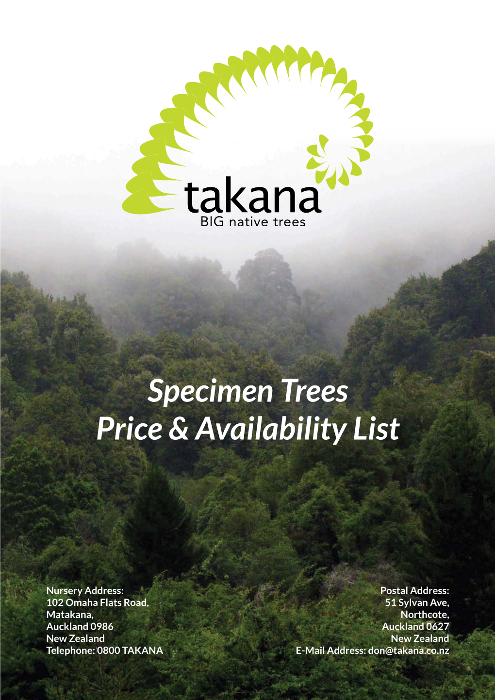 Specimen Trees Price & Availability List