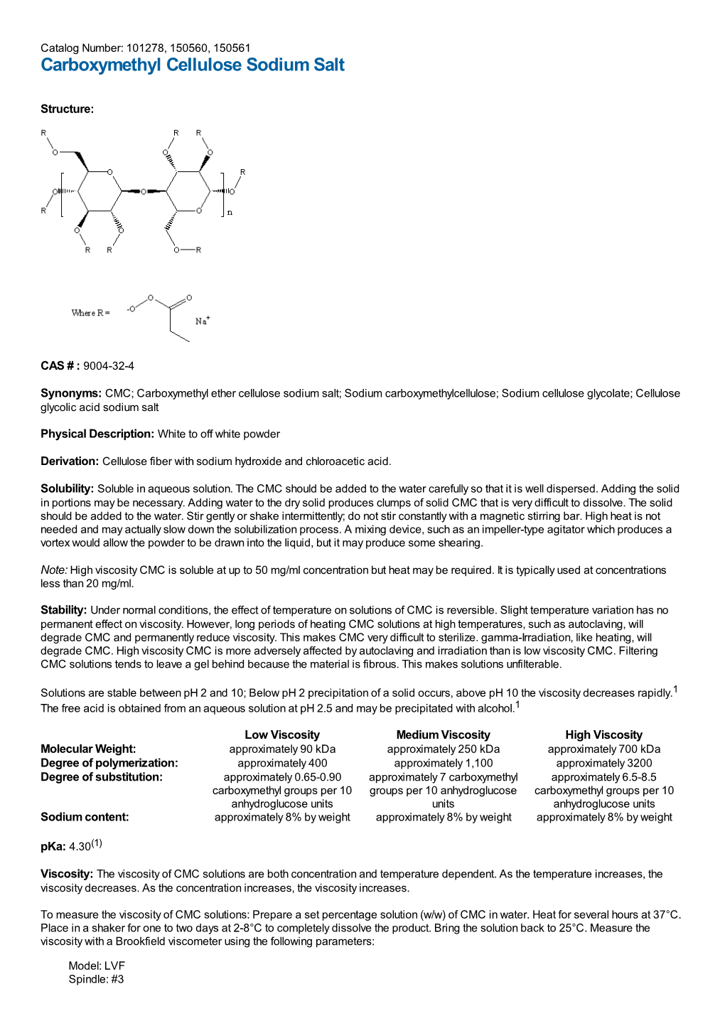 Carboxymethyl Cellulose Sodium Salt