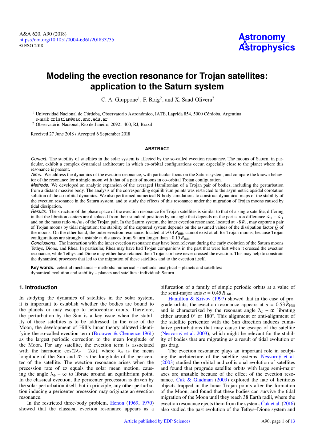 Modeling the Evection Resonance for Trojan Satellites: Application to the Saturn System C