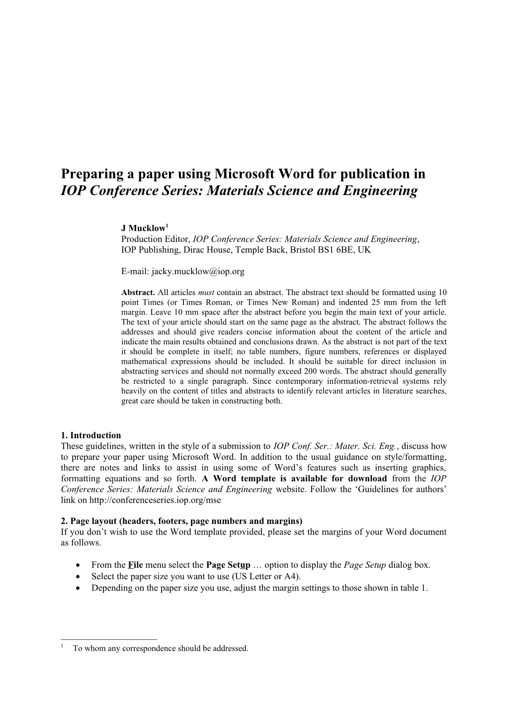 Conferenceseries.Iop.Org Materials Science And Engineering Open Access Proceedings IOP Conferences Series: Materials Science And Engineering