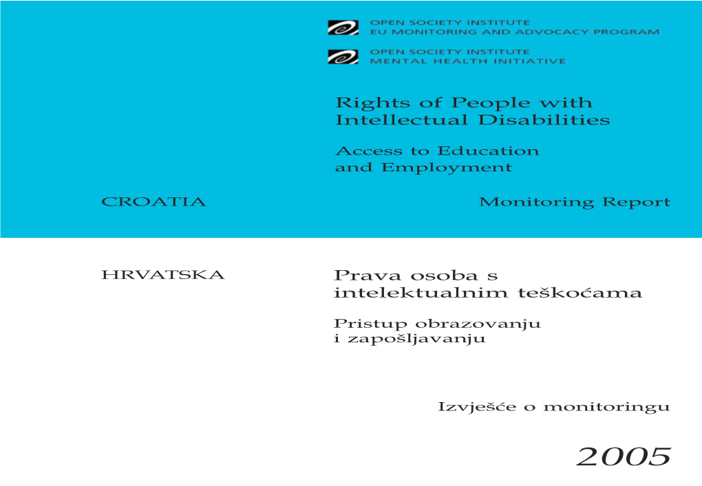 Rights of People with Intellectual Disabilities in Croatia