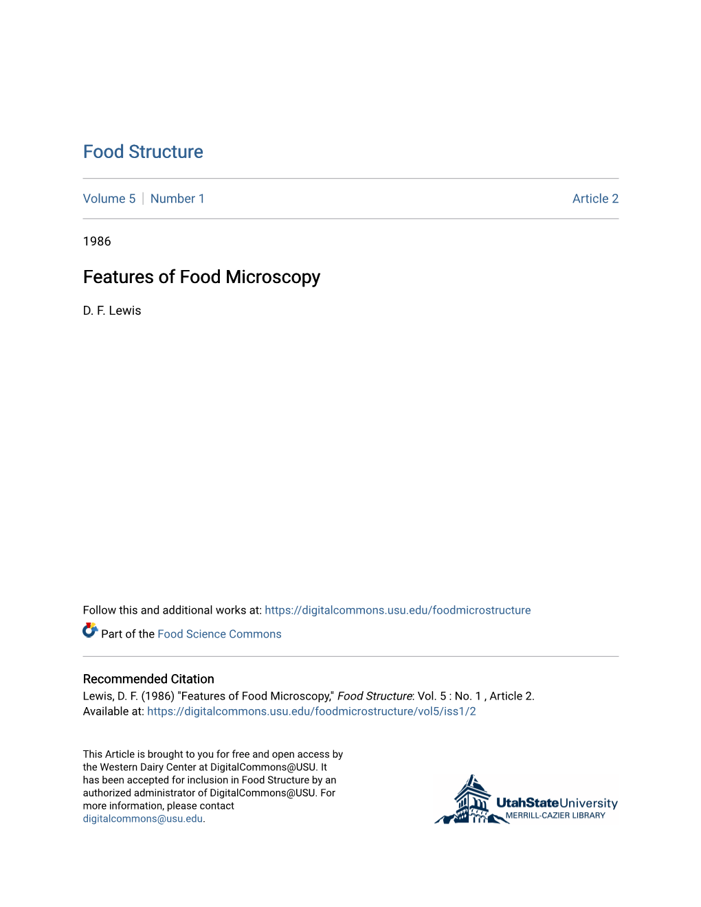 Features of Food Microscopy