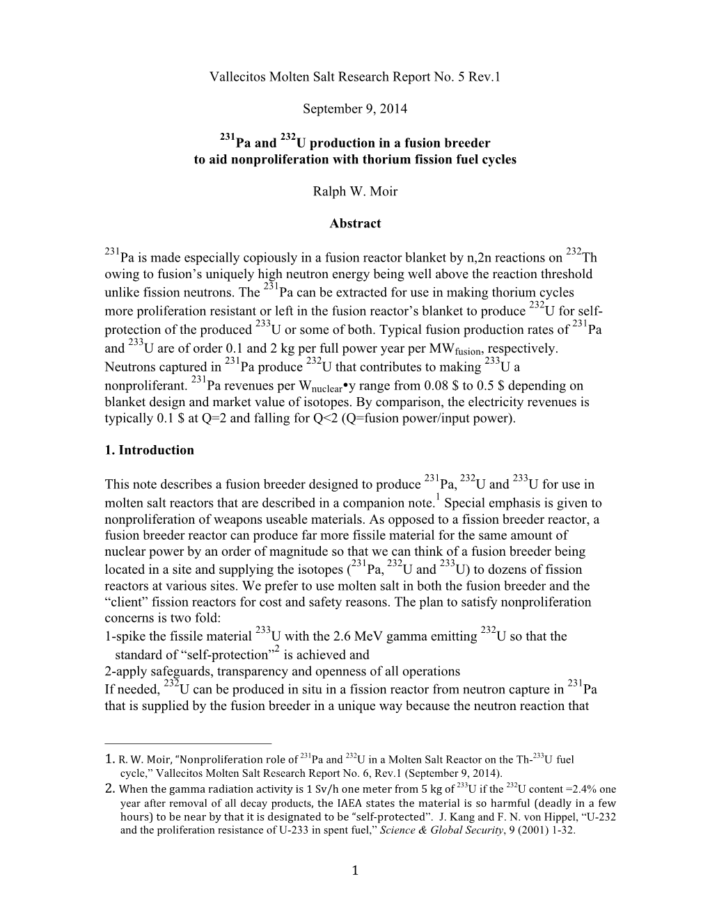 231Pa and 232U Production in a Fusion Breeder to Aid Nonproliferation with Thorium Fission Fuel Cycles