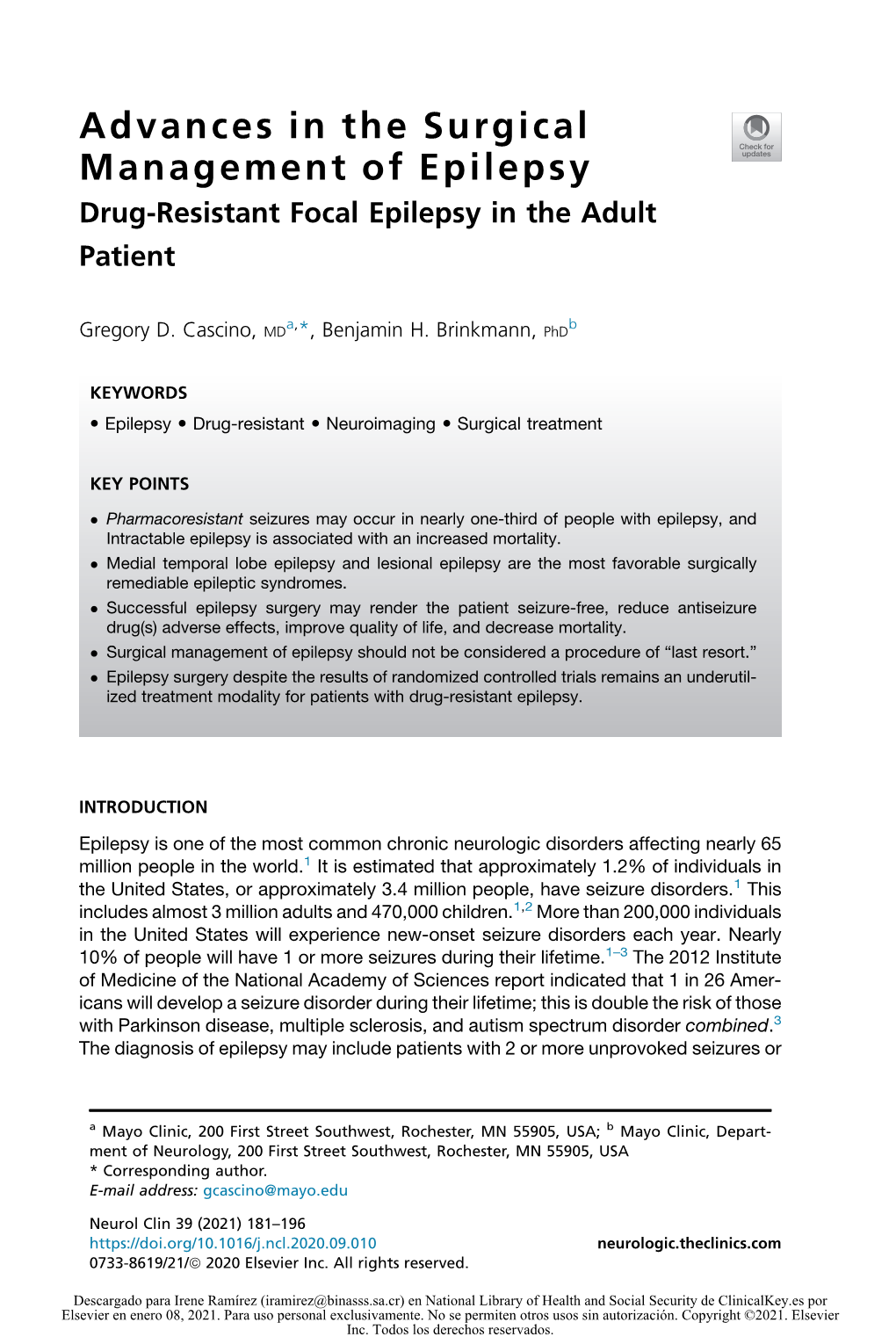 Advances in the Surgical Management of Epilepsy Drug-Resistant Focal Epilepsy in the Adult Patient