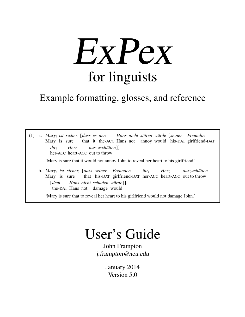 For Linguists User's Guide
