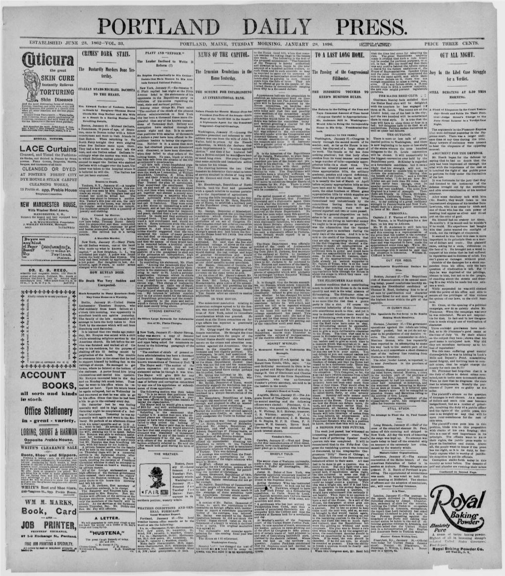 Portland Daily Press: January 28, 1896