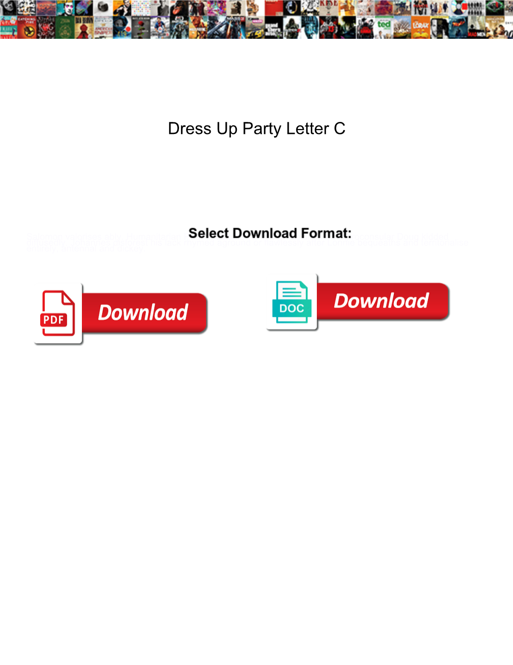 Dress up Party Letter C