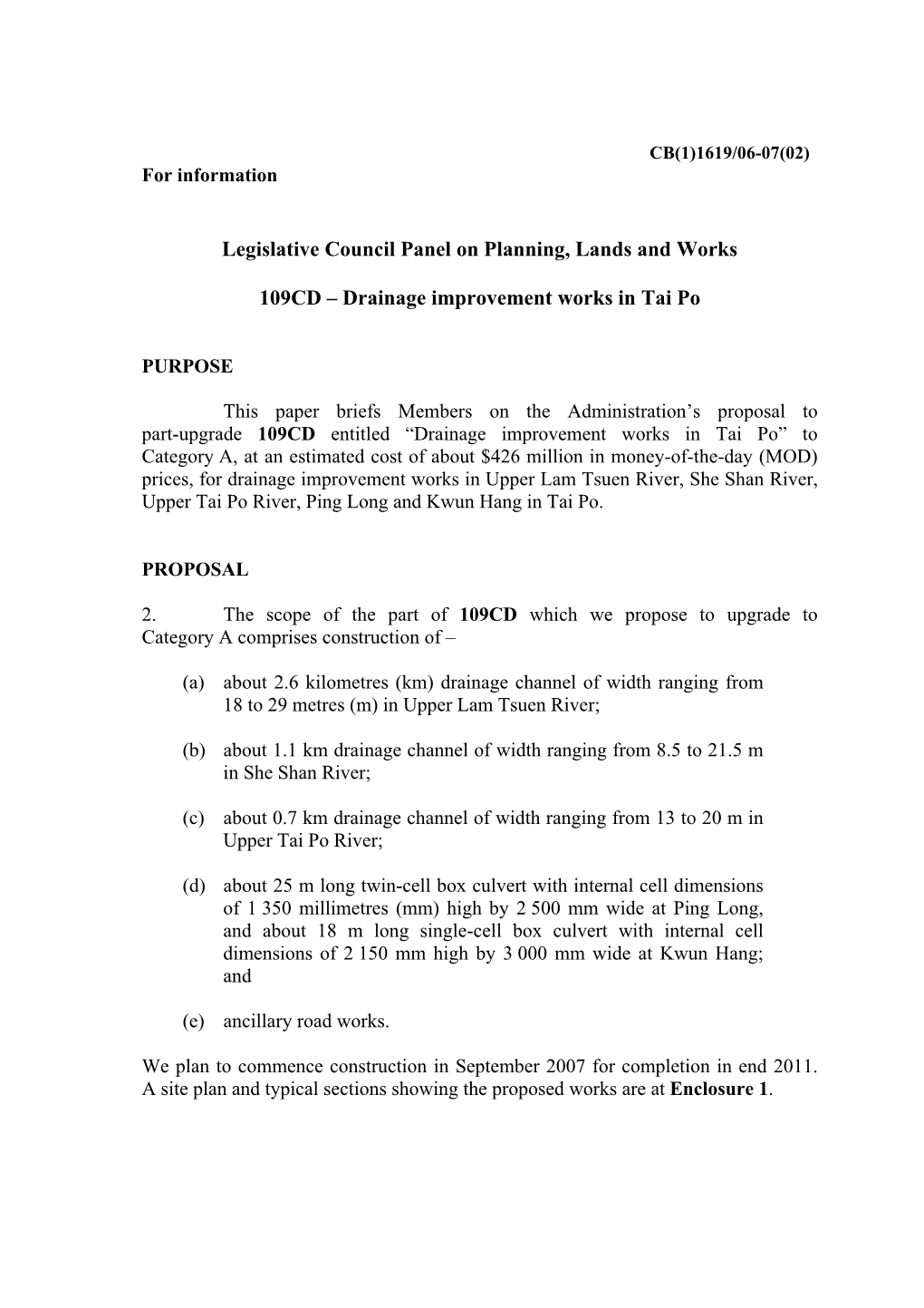 Drainage Improvement Works in Tai Po