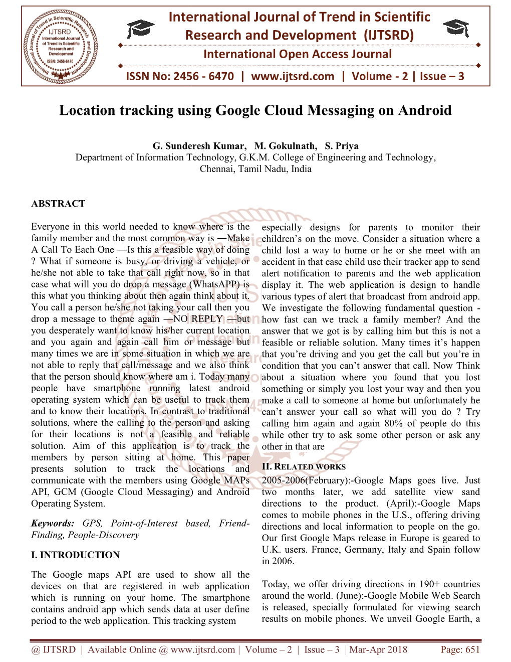 International Research Location Tracking Using Google C