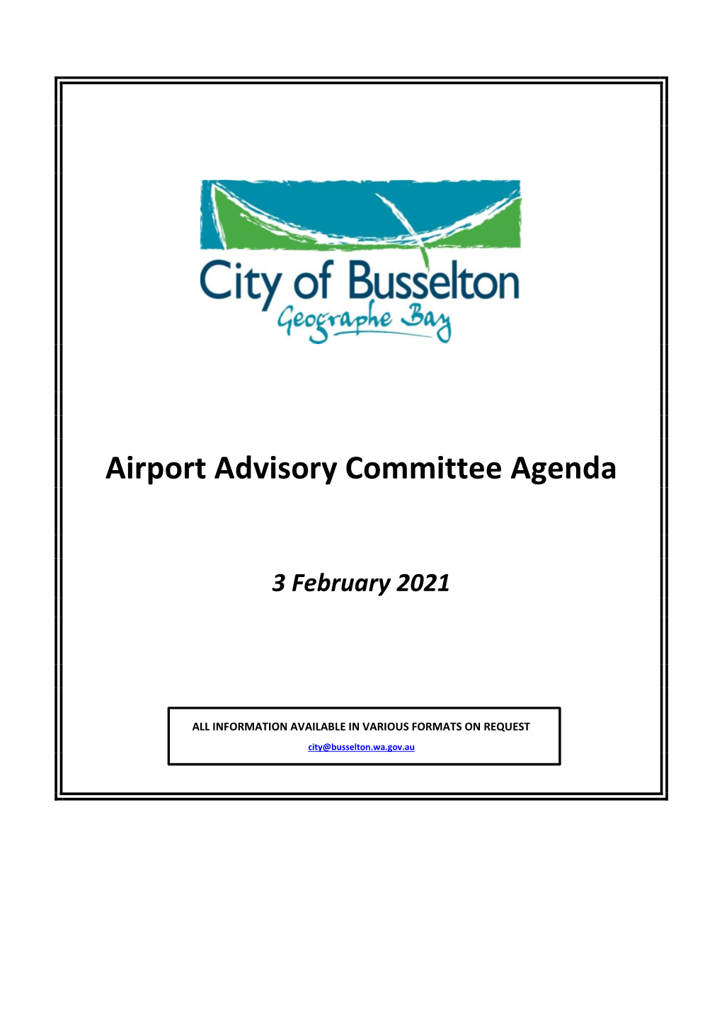 Agenda of Airport Advisory Committee